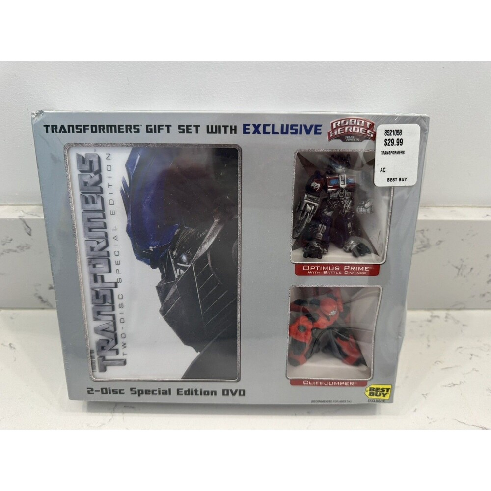 Transformers DVD Best Buy Exclusive Cliffjumper Optimus Robot Heroes Figures NIB